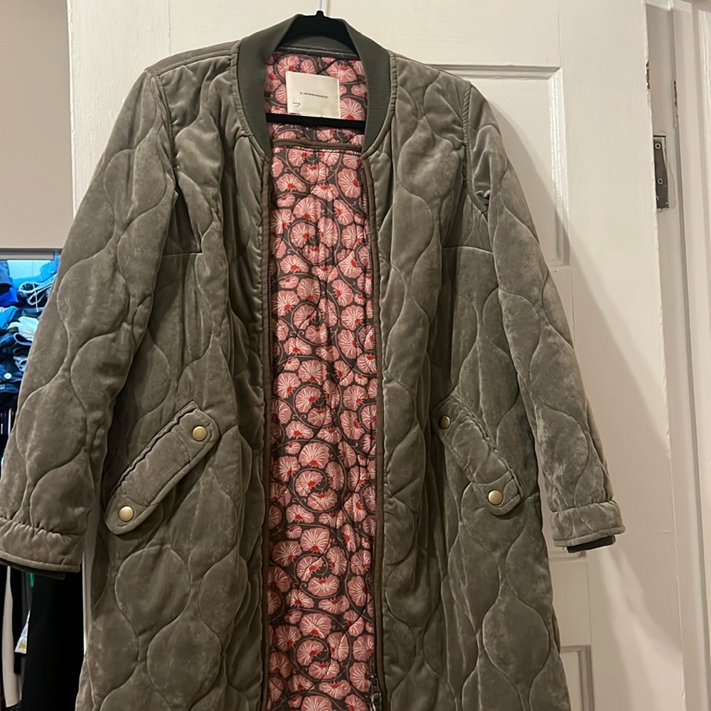 Anthropology oversized quilted jacket